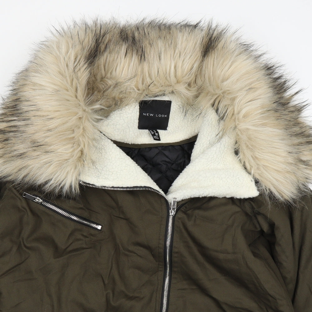 New Look Womens Green   Parka Coat Size 10
