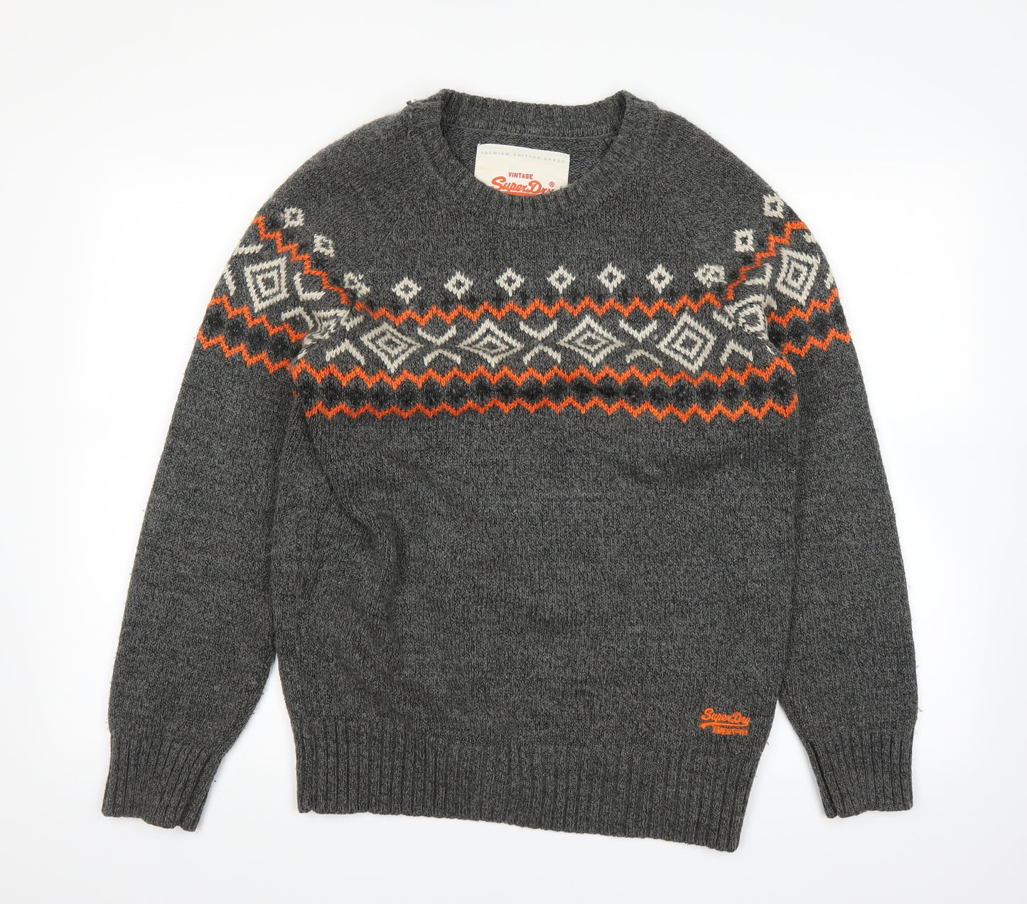 Suoerdry Mens Grey   Pullover Jumper Size L