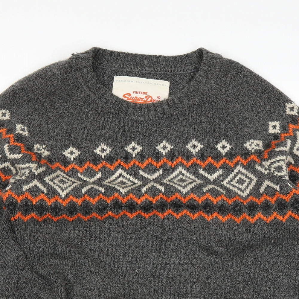 Suoerdry Mens Grey   Pullover Jumper Size L