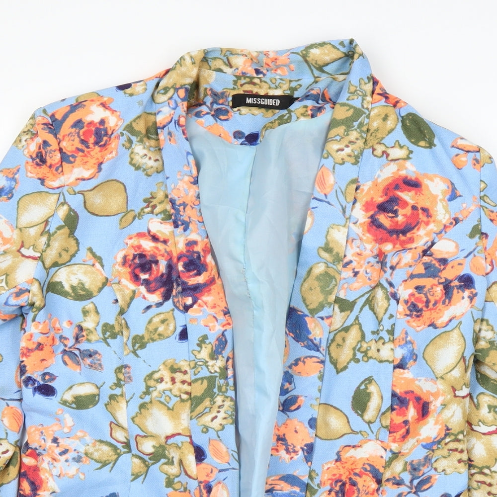Missguided Womens Blue Floral  Jacket  Size 10