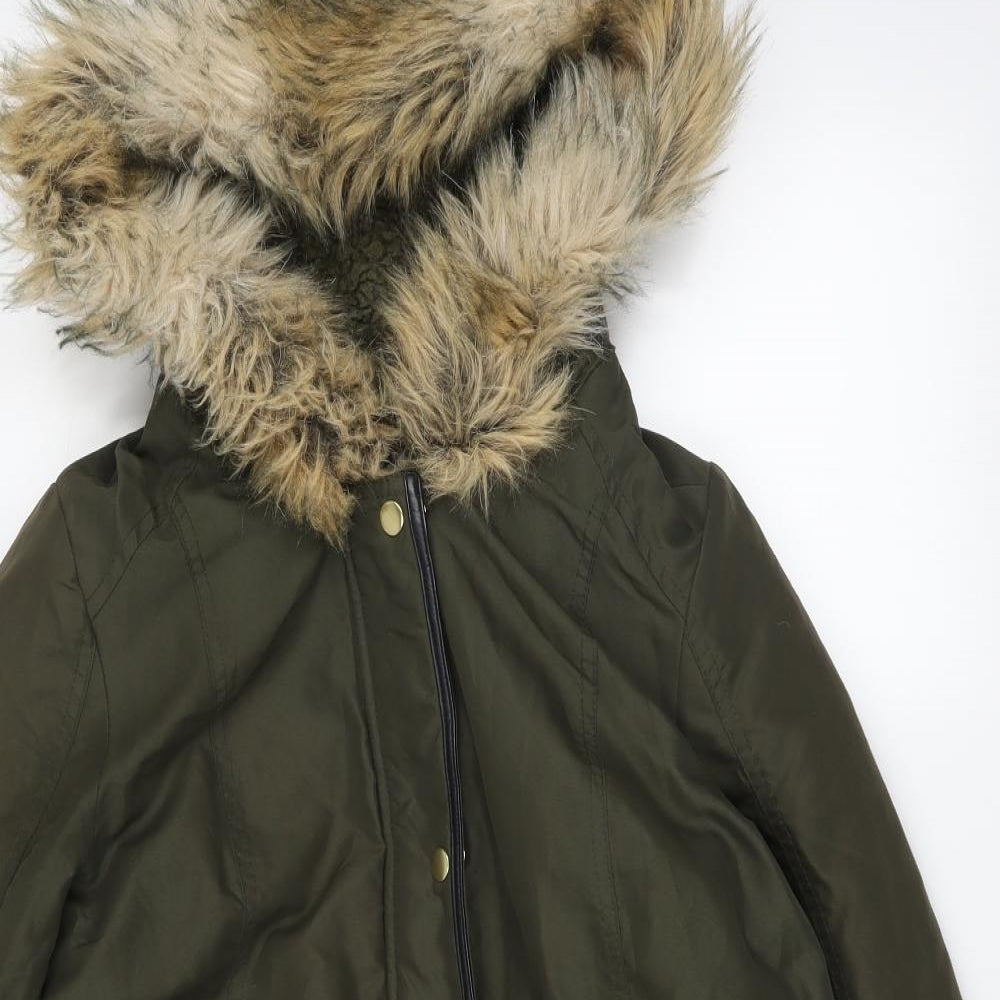 Dorothy Perkins Womens Green   Parka Coat Size 14