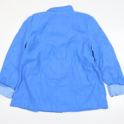 Anne De Lancay Womens Blue   Overcoat Coat Size L