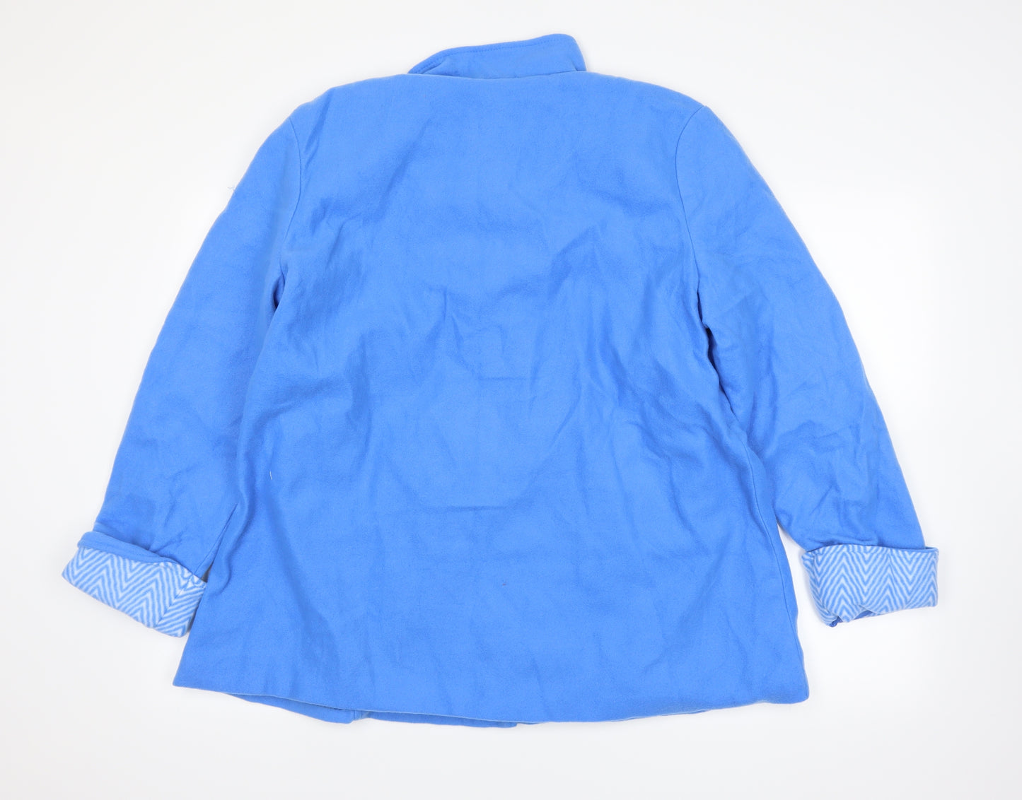 Anne De Lancay Womens Blue   Overcoat Coat Size L