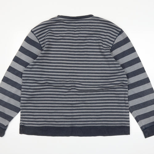 Easy Womens Blue Striped  Pullover Jumper Size 2XL