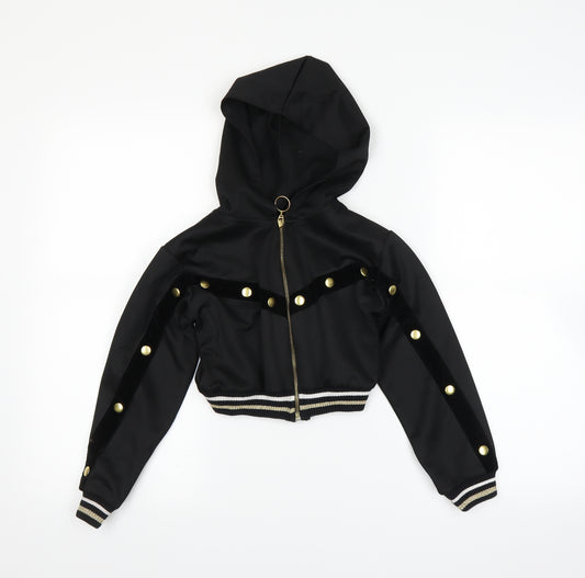 Front view of Active girls’ black jacket, size 7-8, years