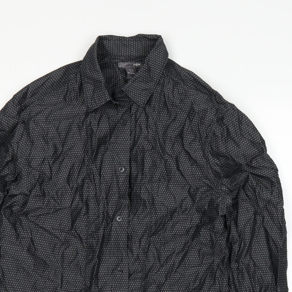 H&M Mens Grey Polka Dot   Dress Shirt Size M