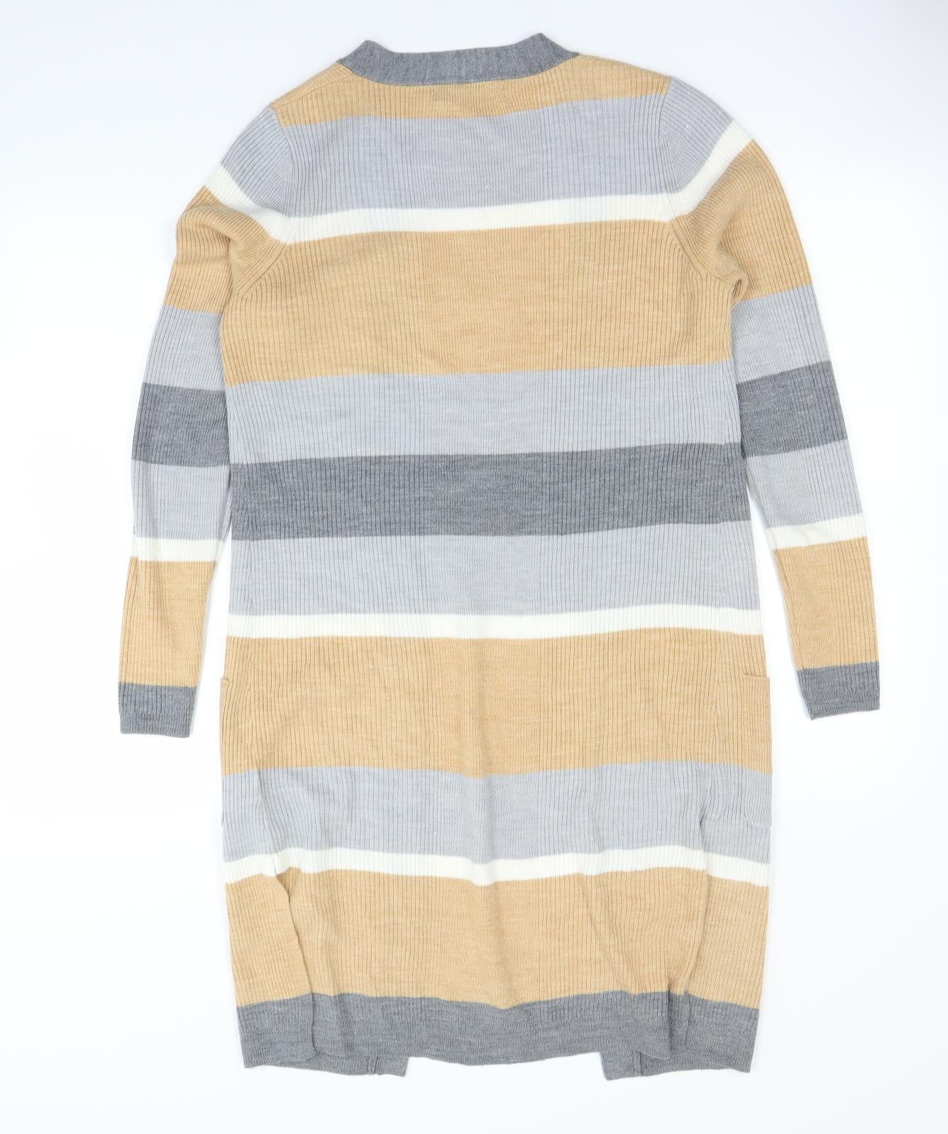 m&S Womens Multicoloured Striped  Cardigan Jumper Size S