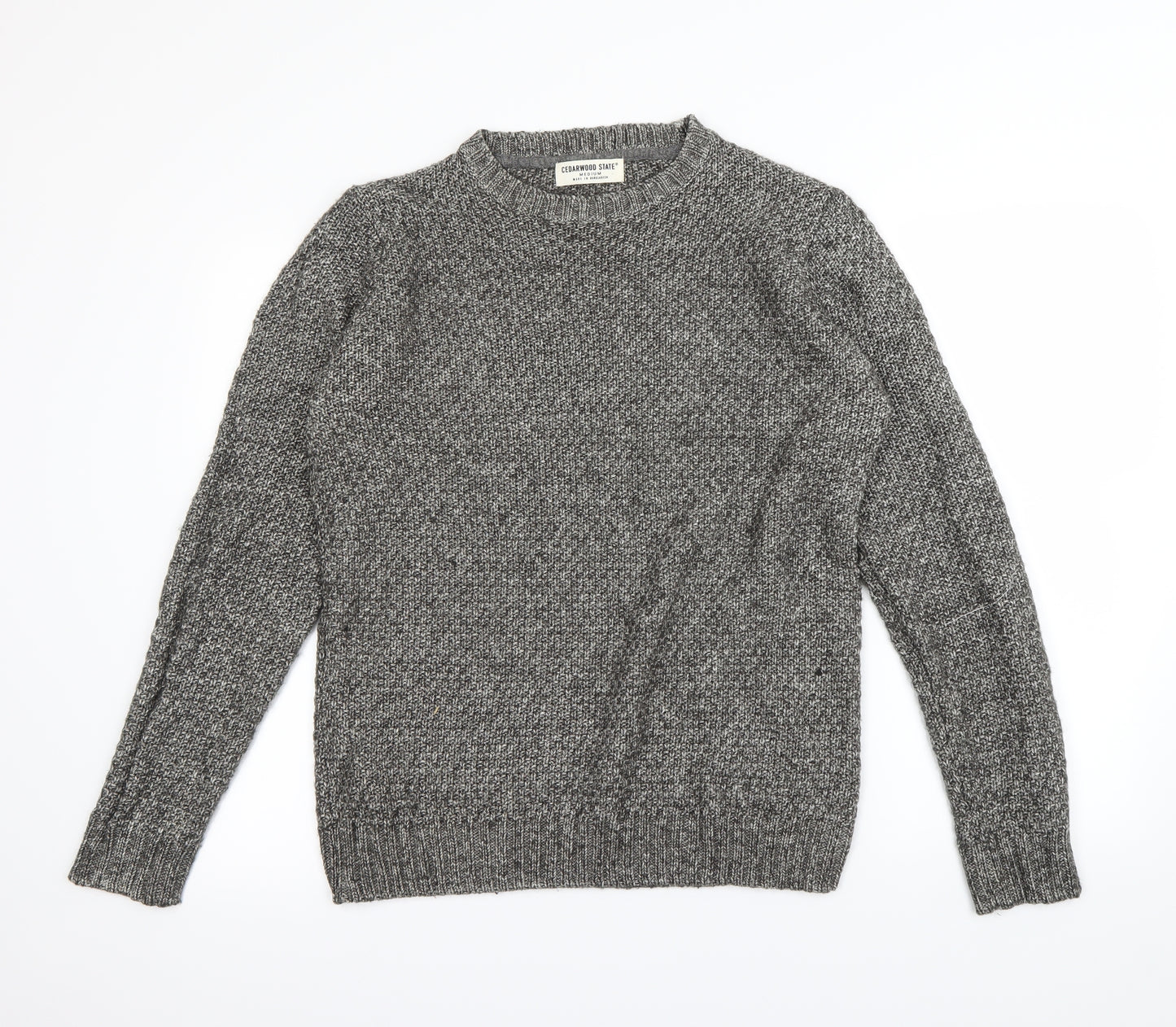 Cedar Wood State Mens Grey   Henley Jumper Size M