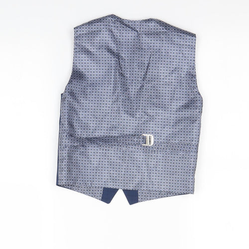 Preworn Mens Blue Check  Gilet Waistcoat Size S