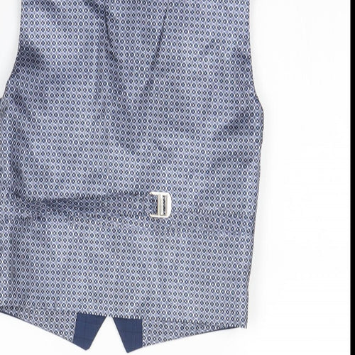 Preworn Mens Blue Check  Gilet Waistcoat Size S