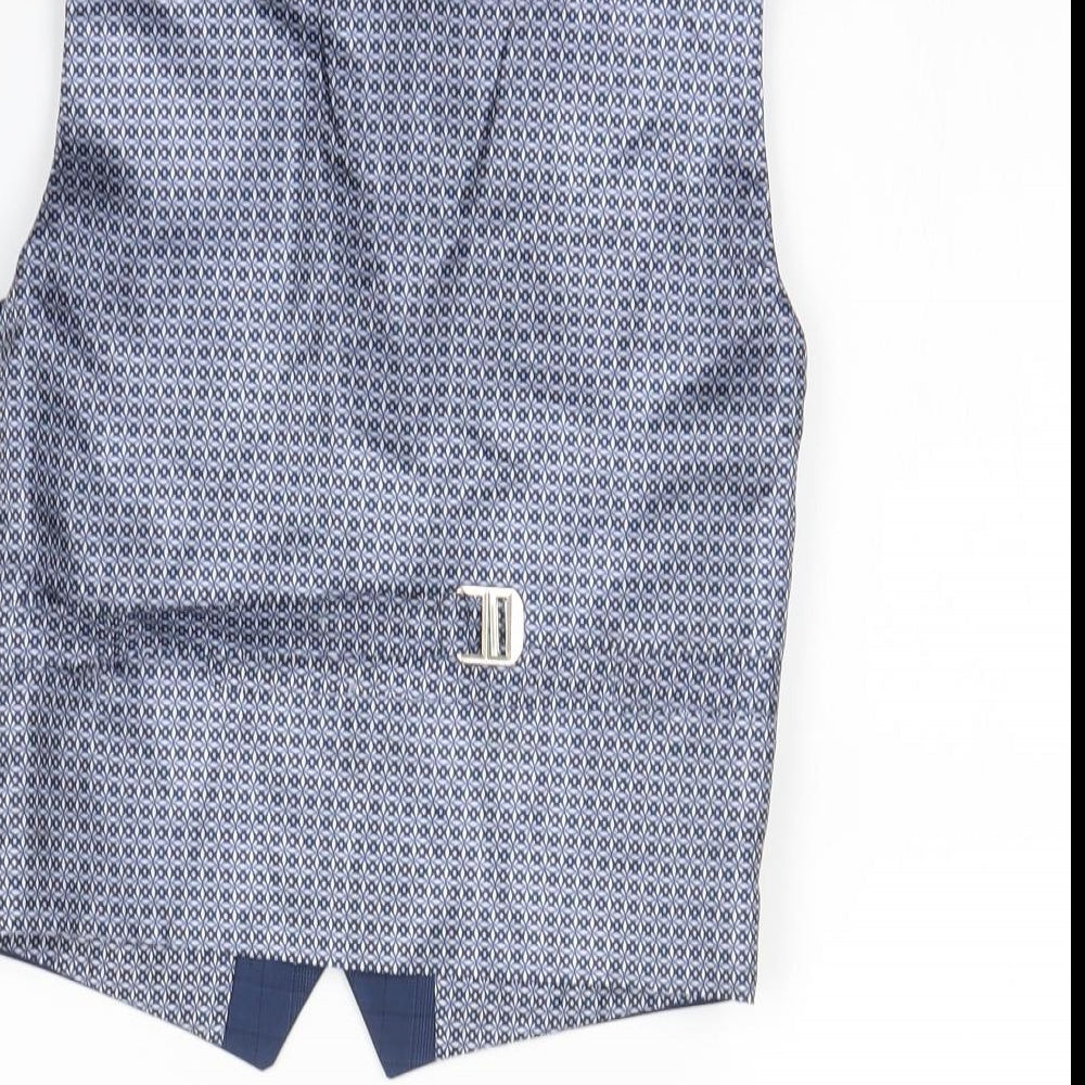 Preworn Mens Blue Check  Gilet Waistcoat Size S