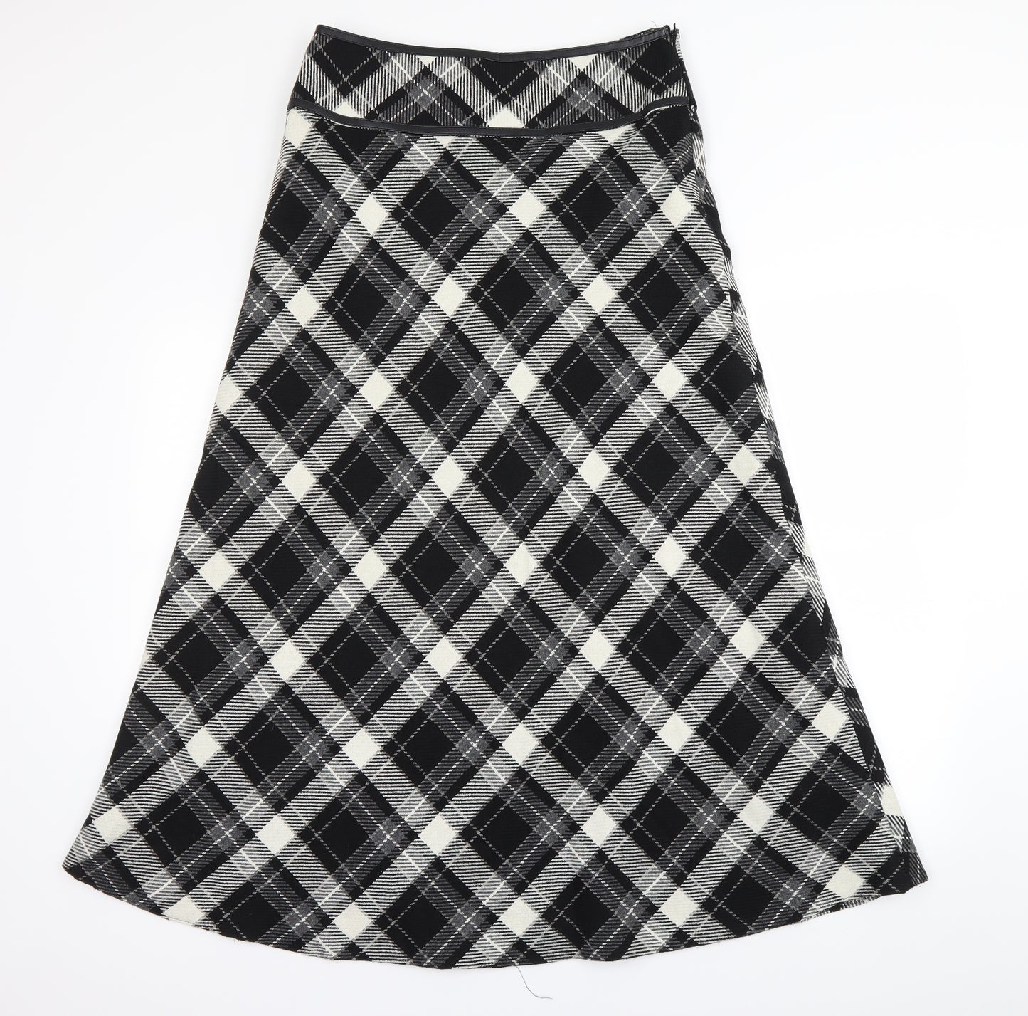 m&s Womens Black Check  Maxi Skirt Size 10