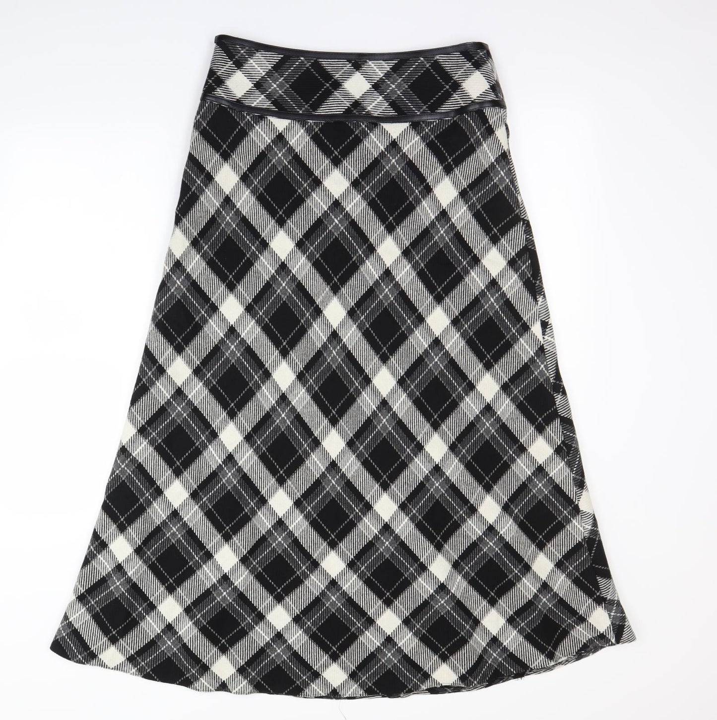 m&s Womens Black Check  Maxi Skirt Size 10
