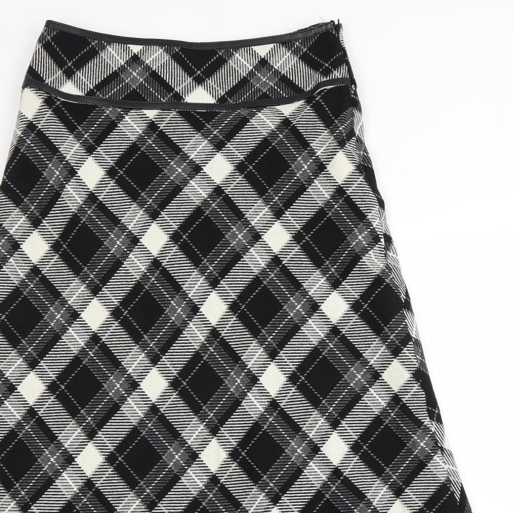 m&s Womens Black Check  Maxi Skirt Size 10