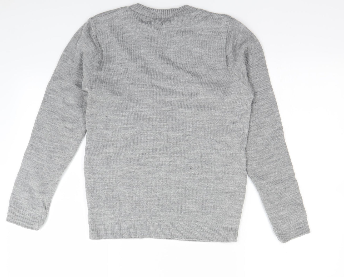Preworn Boys Grey   Henley Jumper Size 13 Years  - Christmas jumper