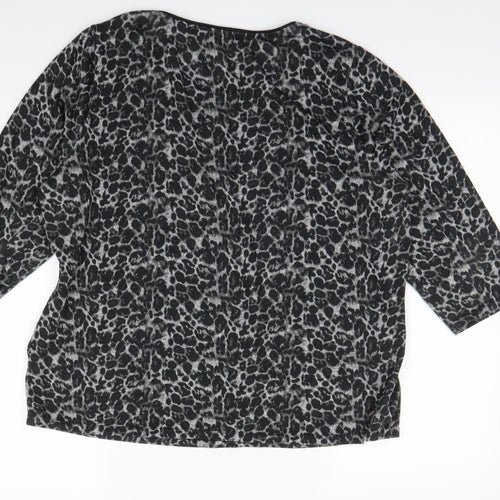 George Womens Black Animal Print  Pullover Sweatshirt Size 16