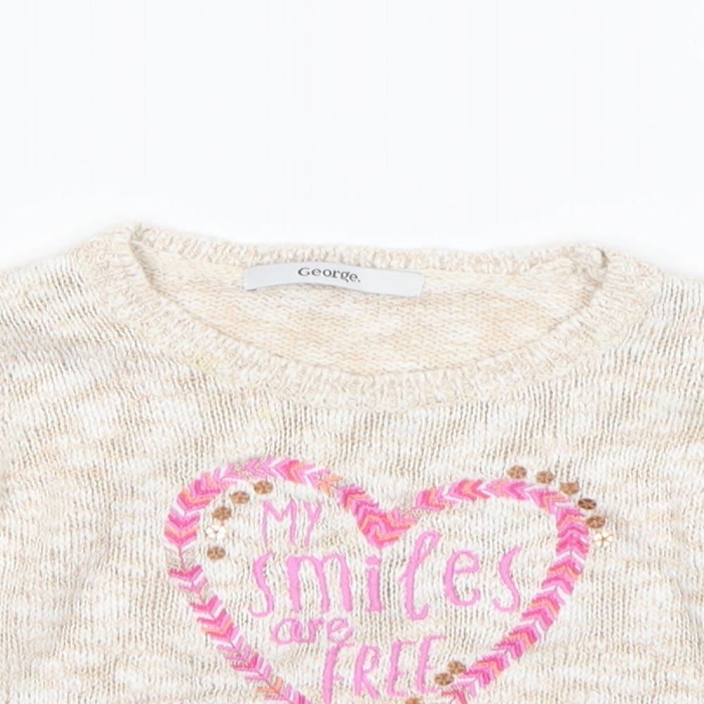 George Girls Beige   Pullover Jumper Size 18-24 Months