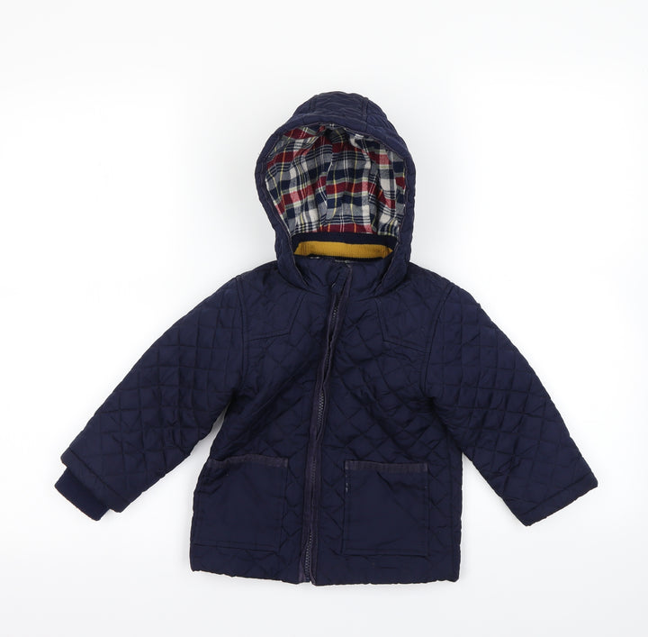 m&S Boys Blue Basic Coat Coat Size 18-24 Months