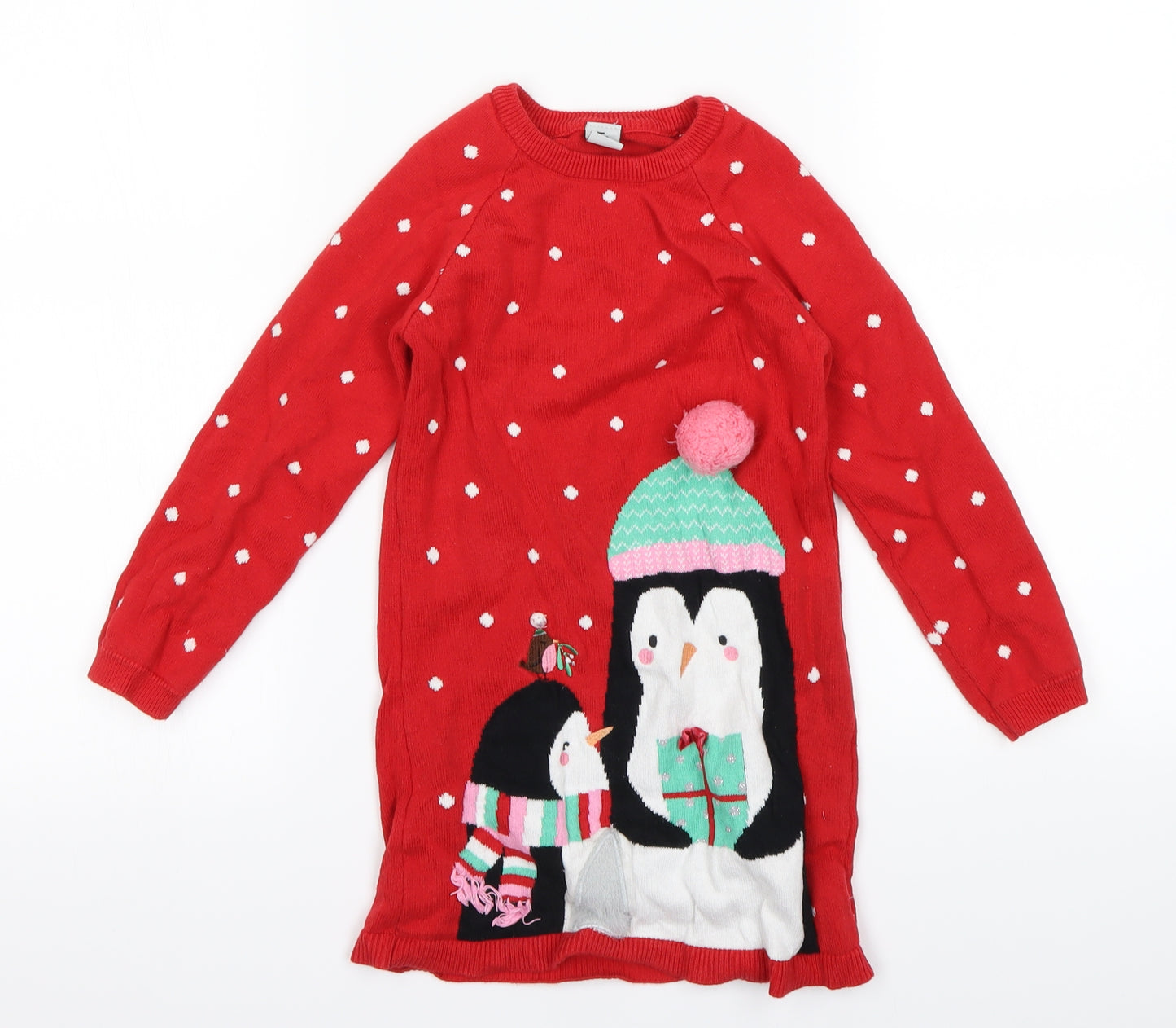 TU Girls Purple   Jumper Dress  Size 5-6 Years  - Christmas jumper