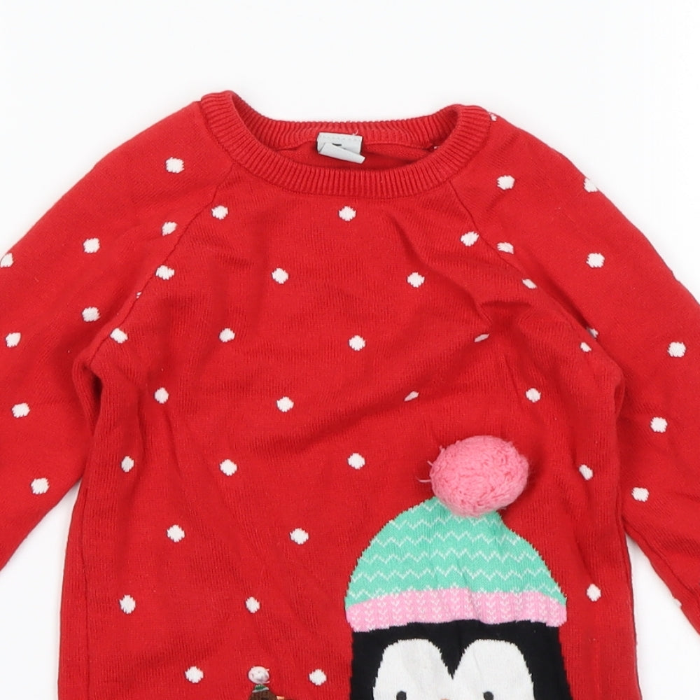 TU Girls Purple   Jumper Dress  Size 5-6 Years  - Christmas jumper
