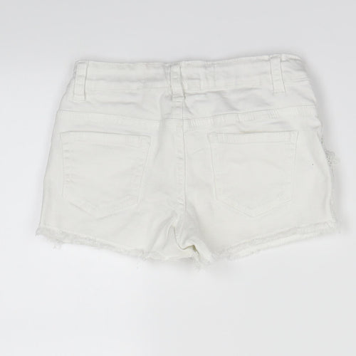 denim&co Girls White   Cut-Off Shorts Size 7-8 Years