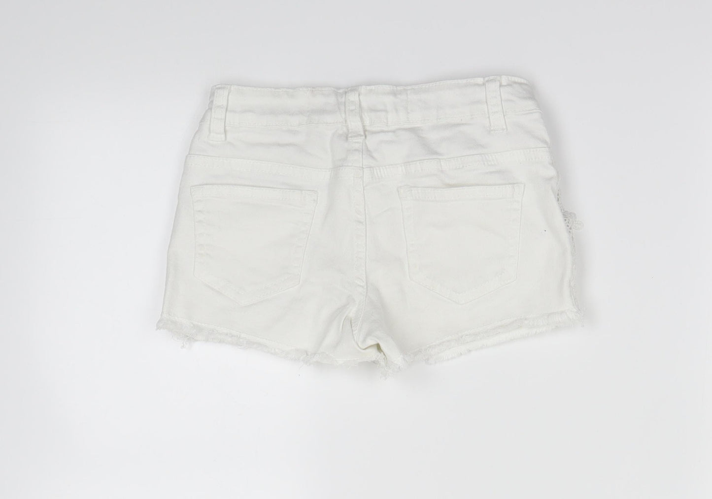 denim&co Girls White   Cut-Off Shorts Size 7-8 Years