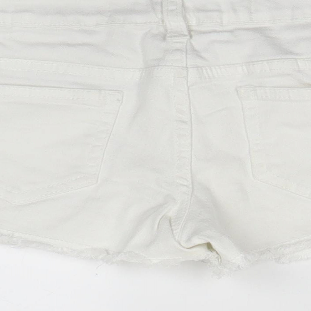 denim&co Girls White   Cut-Off Shorts Size 7-8 Years