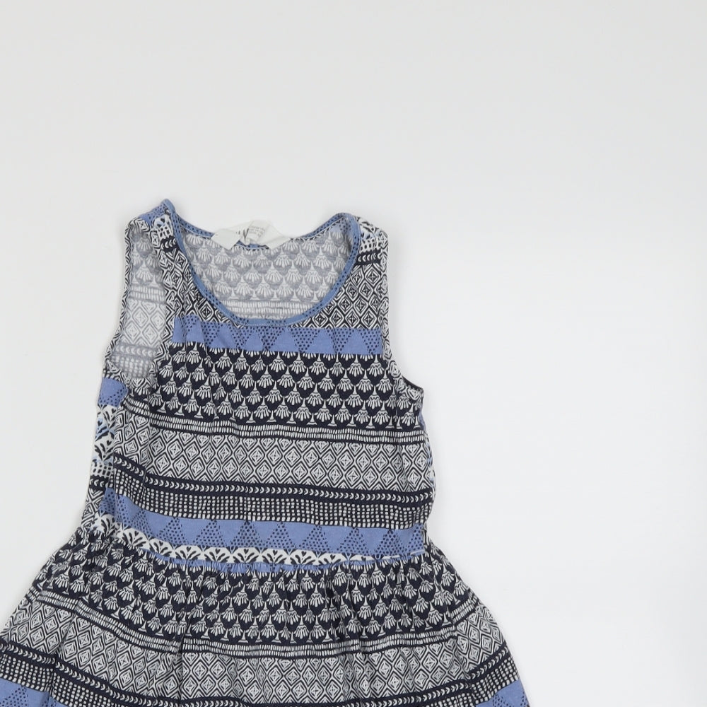 H&M Girls Multicoloured Geometric  Fit & Flare  Size 6-7 Years