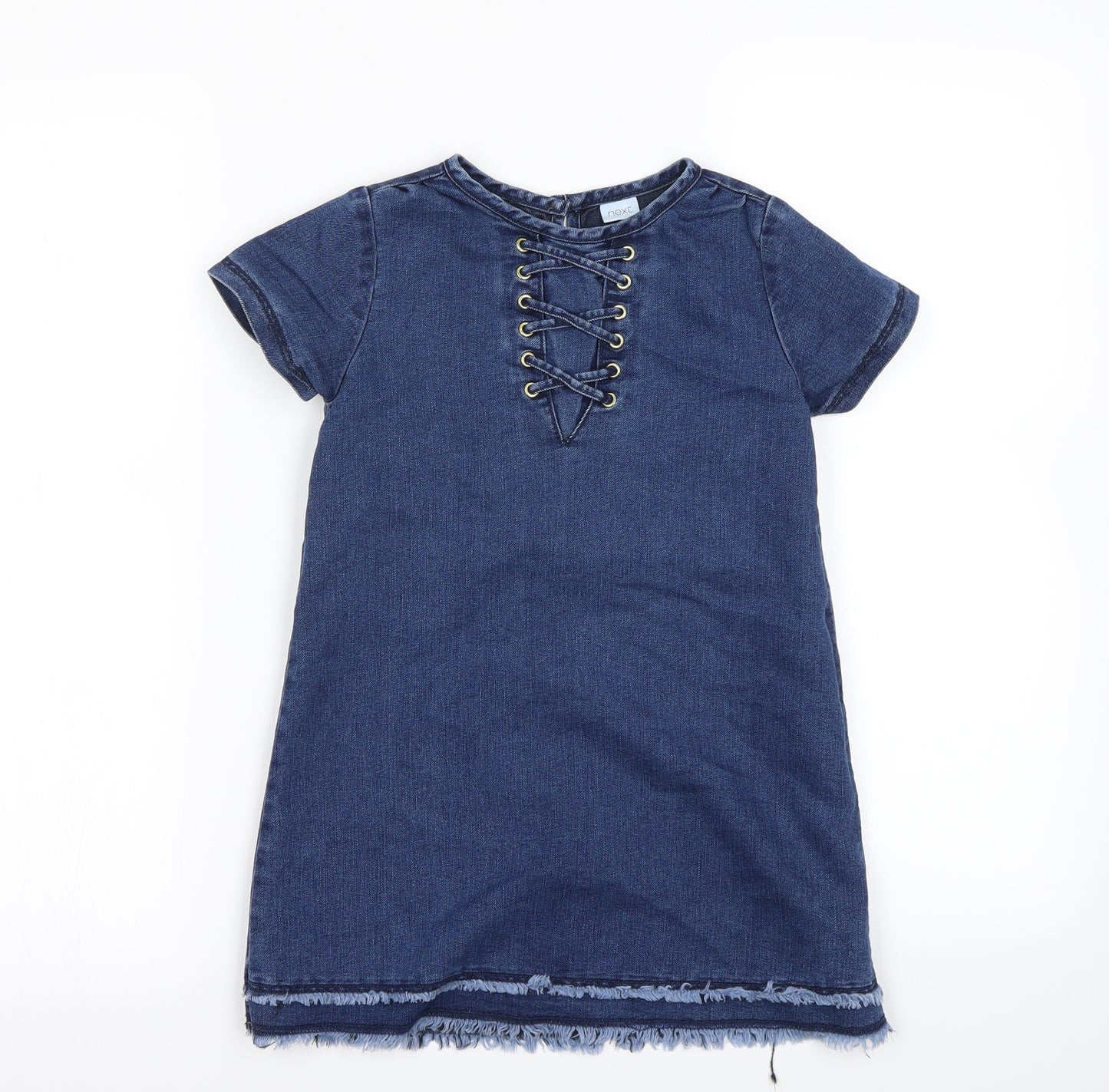 Next  Girls Blue   Pinafore/Dungaree Dress  Size 6 Years