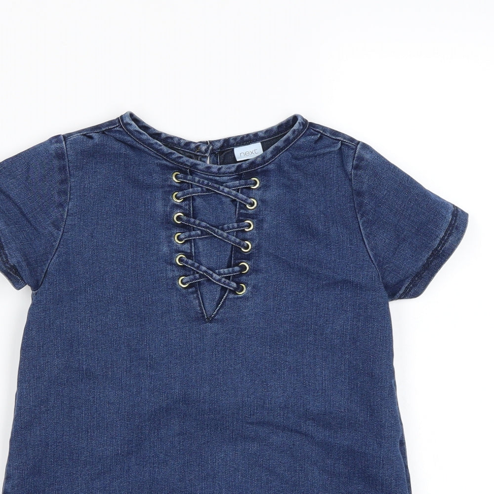 Next  Girls Blue   Pinafore/Dungaree Dress  Size 6 Years