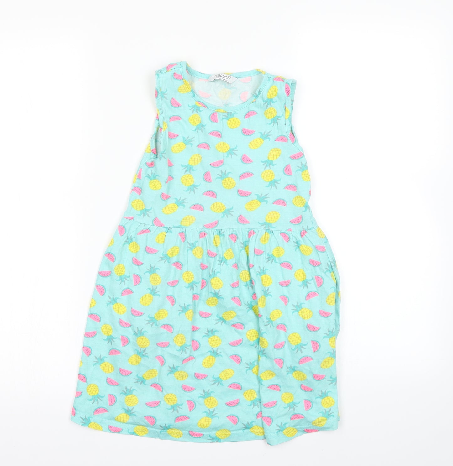 Primark Girls Green Spotted  Fit & Flare  Size 7-8 Years