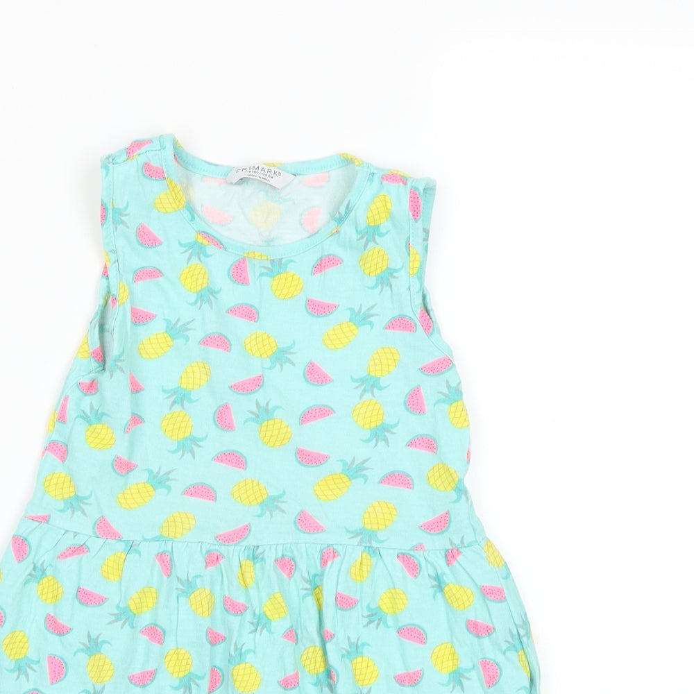 Primark Girls Green Spotted  Fit & Flare  Size 7-8 Years