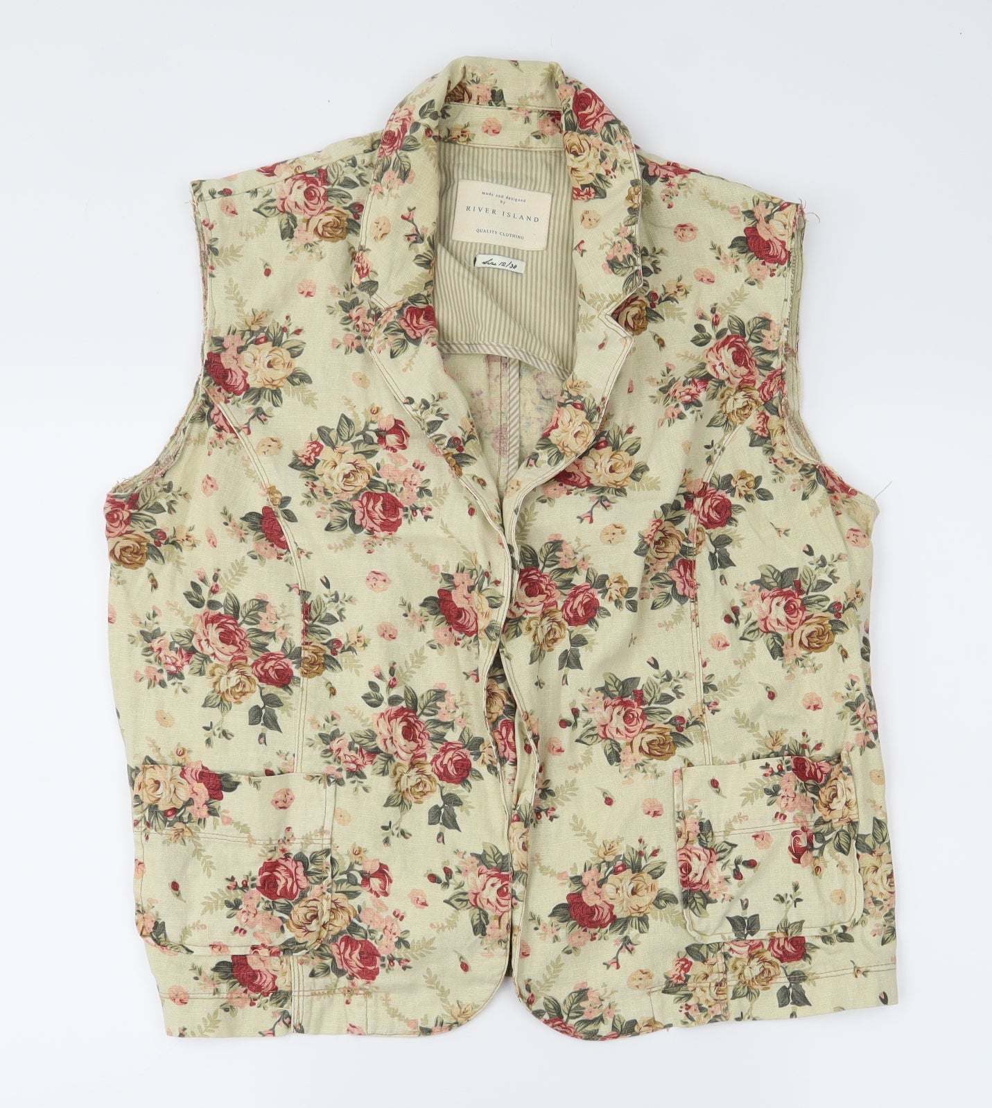 River Island Womens Brown Floral  Wrap Blouse Size 12