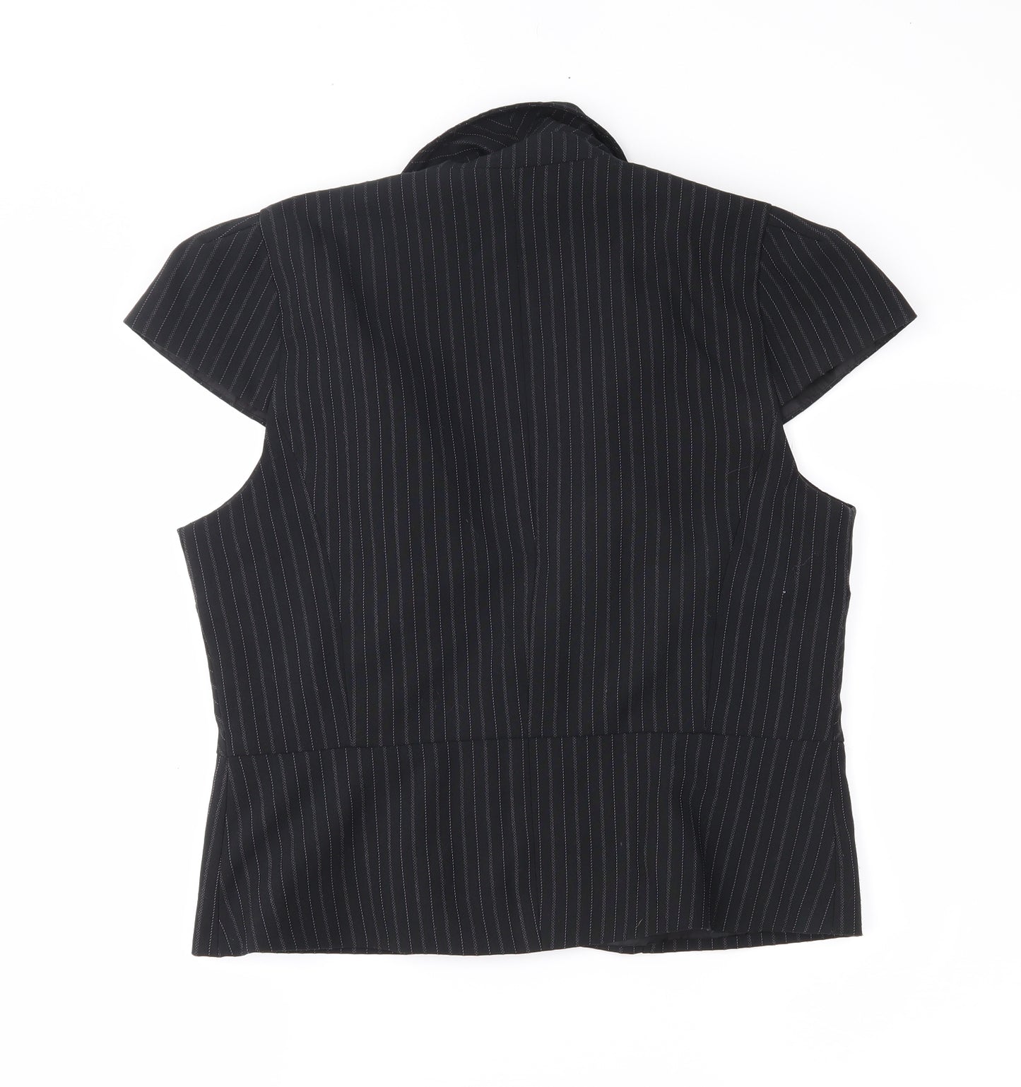 E-vie Womens Black Striped  Jacket Blazer Size 14