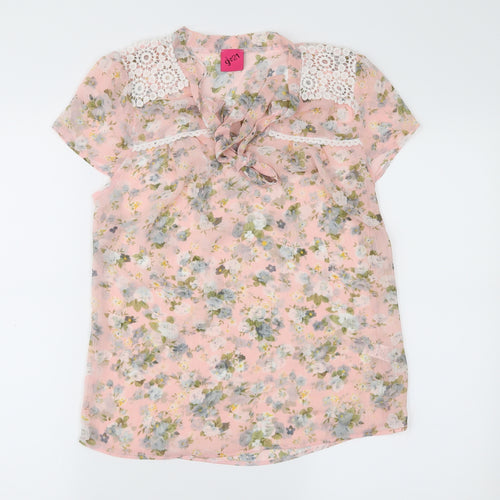 G:21 Womens Pink Floral  Basic Blouse Size 8