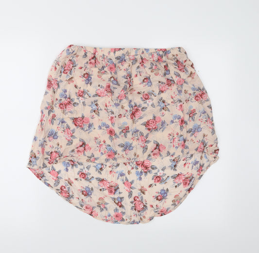 Moodo Womens Pink Floral  Mini Skirt Size 12