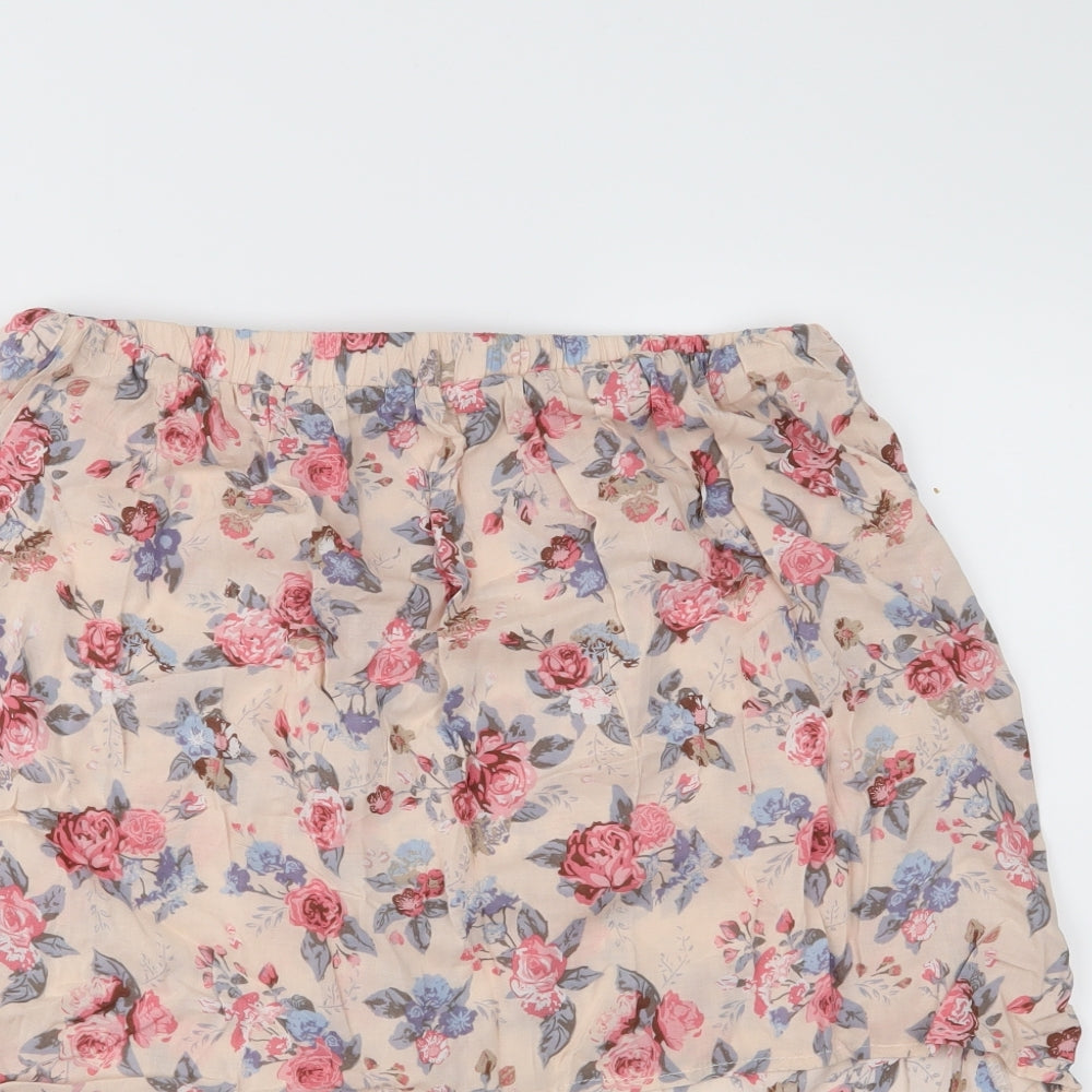 Moodo Womens Pink Floral  Mini Skirt Size 12