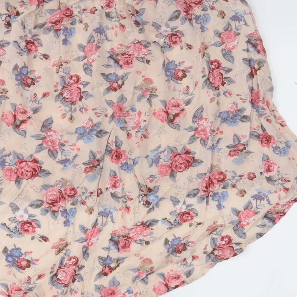Moodo Womens Pink Floral  Mini Skirt Size 12
