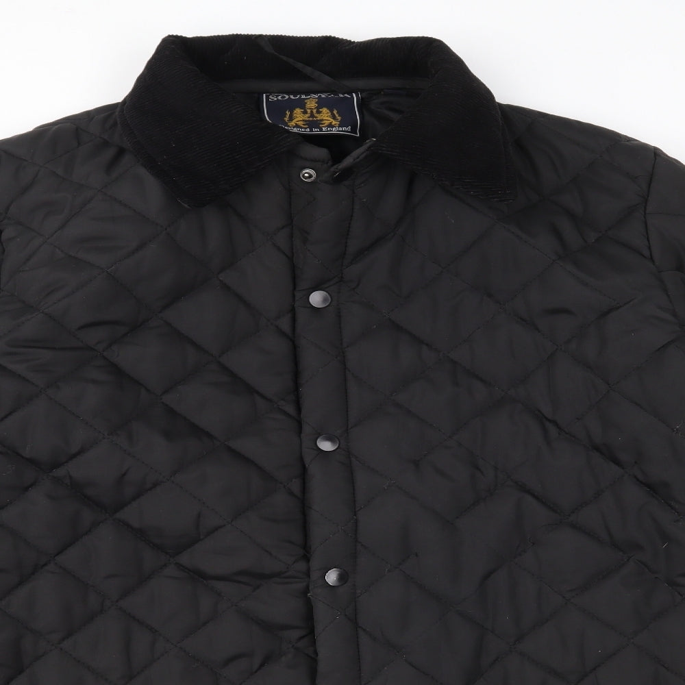 Soulstar Mens Black   Quilted Coat Size L