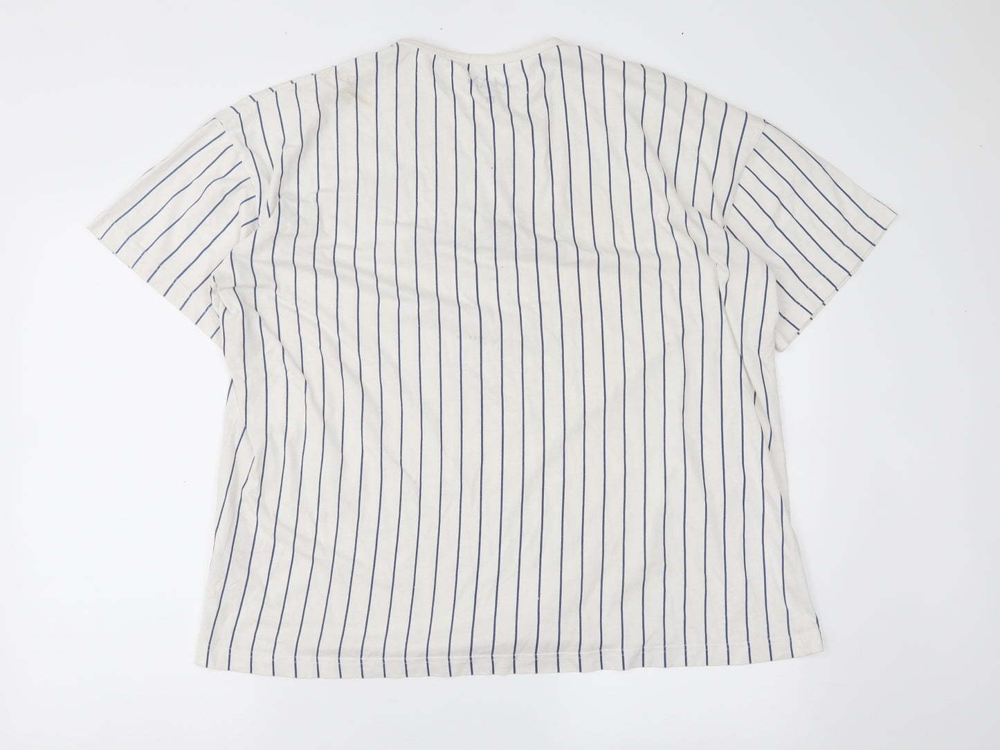 Boohoo Man Mens White Striped   T-Shirt Size M