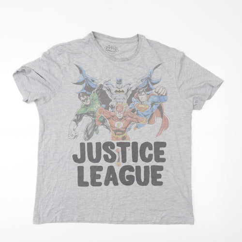 Justice League Mens Grey    T-Shirt Size L