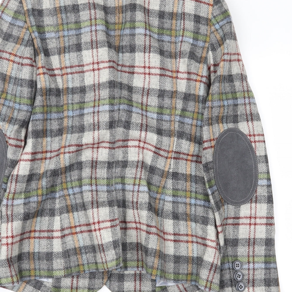 Holly Golightly Womens Grey Plaid  Jacket Blazer Size M