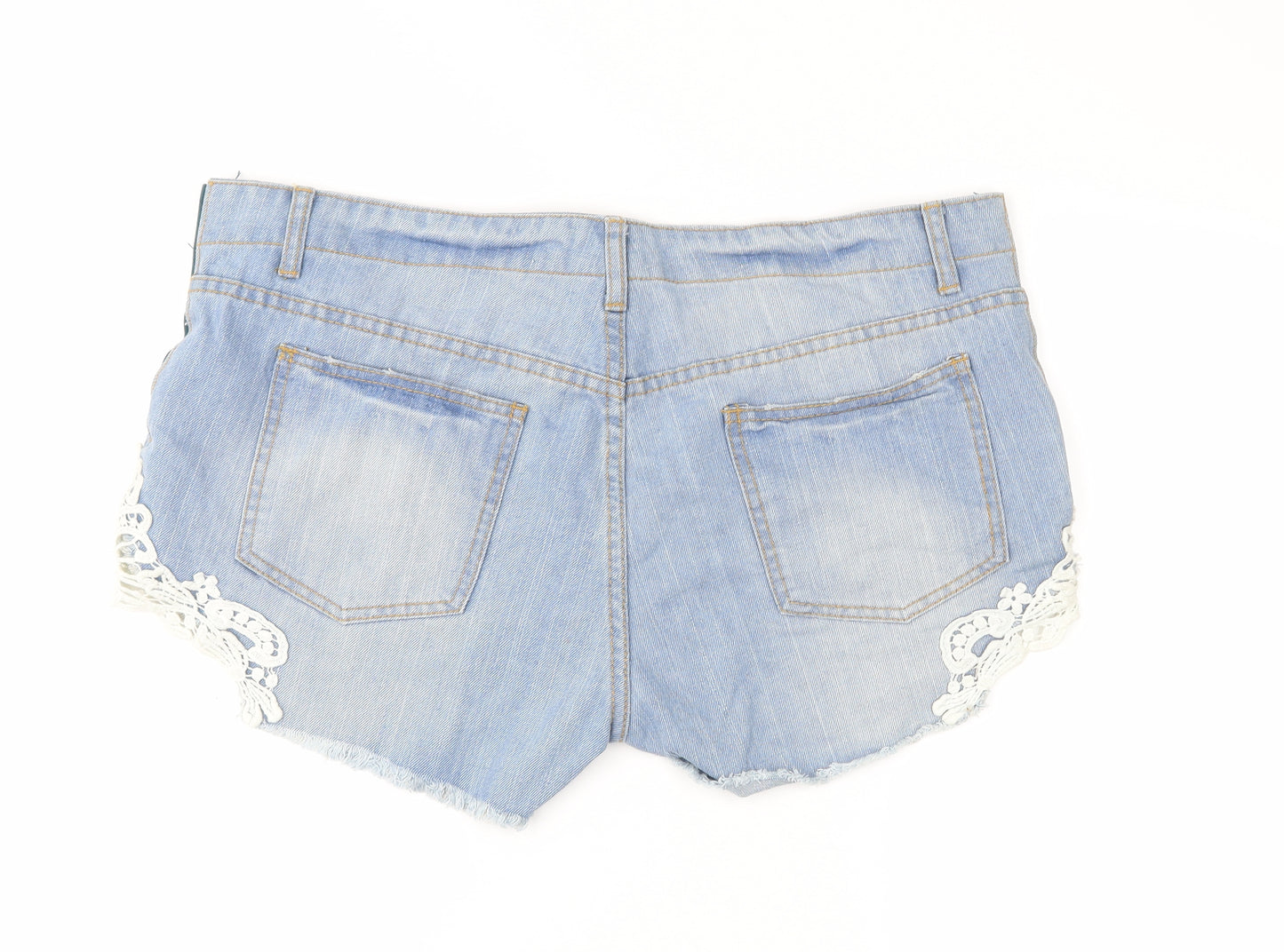 ASOS Womens Blue Floral  Hot Pants Shorts Size 16