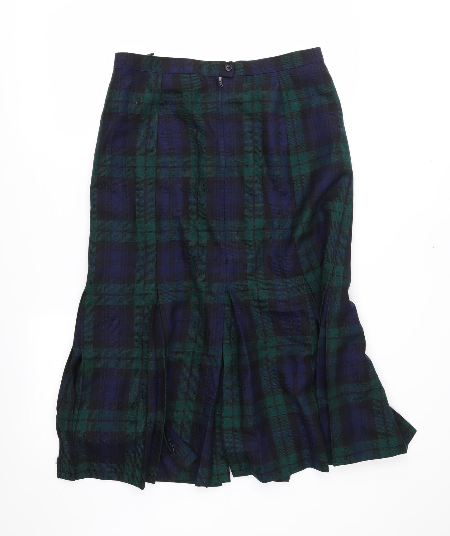 Dorene Womens Green Plaid  Pleated Skirt Size 14