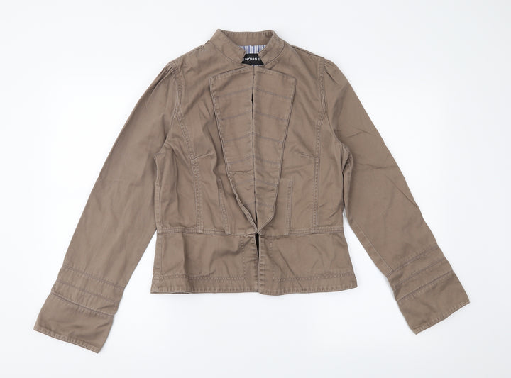 WAREHOSUE Womens Brown Jacket Coat Size 12