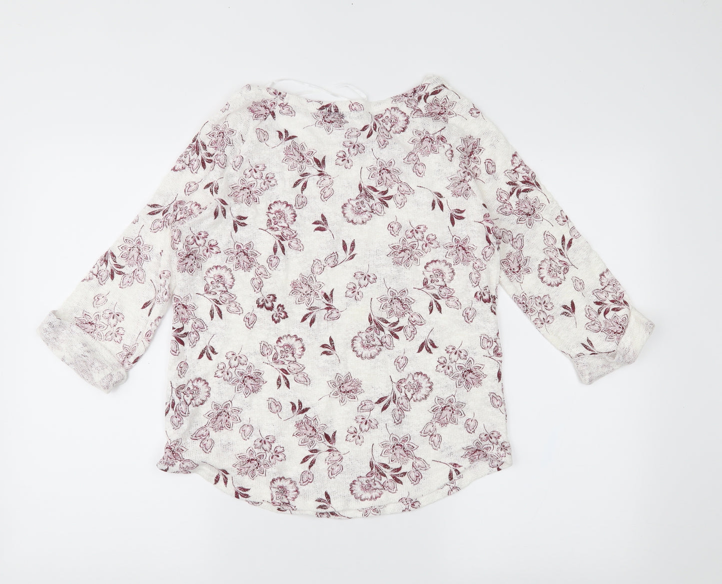 New Look Womens White Floral  Basic Blouse Size 12