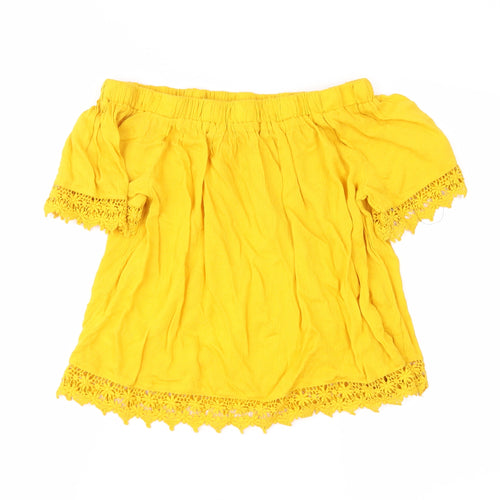 Select Womens Yellow   Basic Blouse Size 8