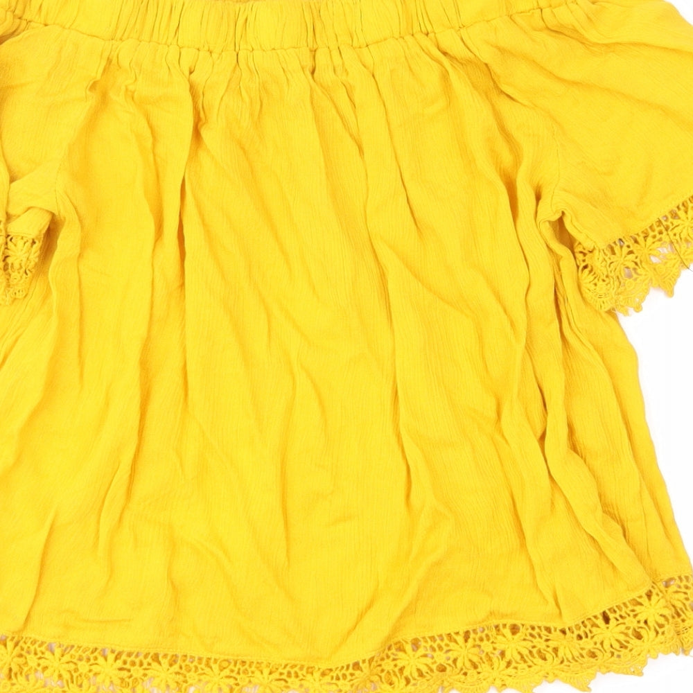 Select Womens Yellow   Basic Blouse Size 8