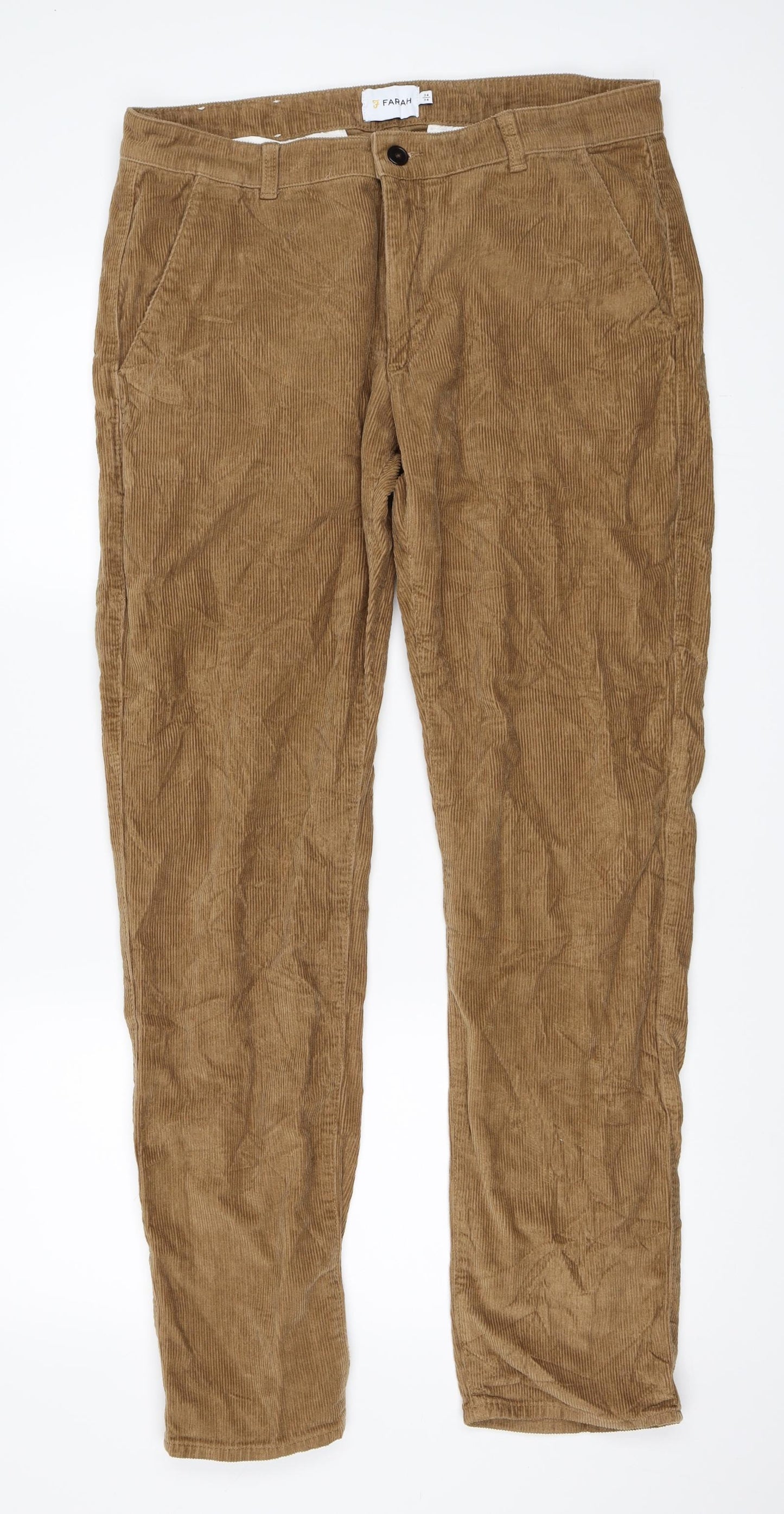 Farah Womens Brown  Corduroy Trousers  Size 34 in L34 in
