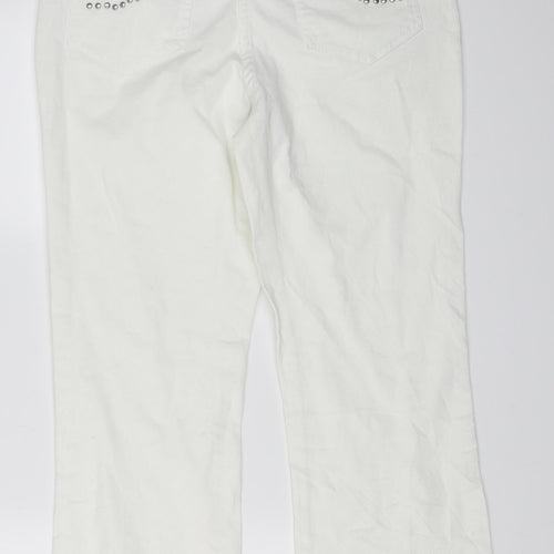 Berkertex Womens White   Wide-Leg Jeans Size 14 L27 in